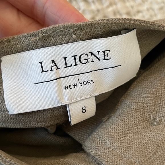 La Ligne Women's High Waist Patch Pocket Shorts in Mushroom - Picture 7 of 9